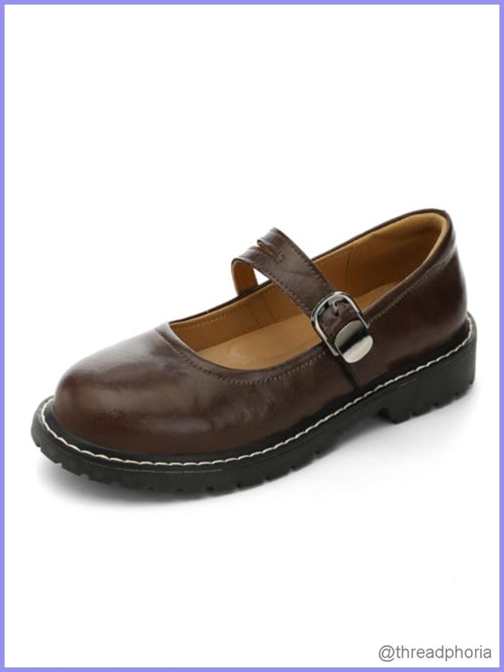 Mary Jane Flats Leather Oxford Platform Non Slip Round Toe Comfortable Women